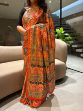 Load image into Gallery viewer, Heritage Party Wear Silk Rich Pallu Thread n Mirror Work Designer Saree With Blouse Piece