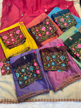 Load image into Gallery viewer, Incredible Party Wear Sattin Georgette Embroidery n Sequence Work Saree With Elegant Blouse Piece