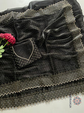 Load image into Gallery viewer, New Partywear Soft Silk Heavy Zarkan Diamond Work Fancy Designer Saree With Blouse Piece