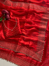 Load image into Gallery viewer, New Partywear Soft Silk Heavy Zarkan Diamond Work Fancy Designer Saree With Blouse Piece