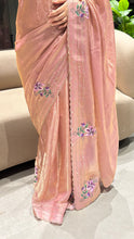 Load image into Gallery viewer, Exuberant Festive Wear Silk Embroidery n Siroski Work Designer Saree With Elegant Blouse Piece
