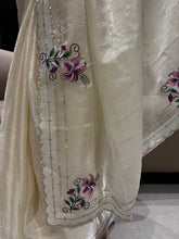 Load image into Gallery viewer, Exuberant Festive Wear Silk Embroidery n Siroski Work Designer Saree With Elegant Blouse Piece