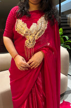 Load image into Gallery viewer, Divine Party Wear Soft Silk Handwork Fancy Saree With Blouse Piece