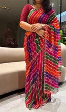Load image into Gallery viewer, Stunning Party Wear Chiffon Silk Embroidery n Sequence Work Designer Saree With Blouse Piece