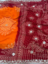 Load image into Gallery viewer, Adorable Festive Wear Georgette Gota Patti Work Designer Saree With Blouse Piece