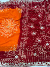 Load image into Gallery viewer, Adorable Festive Wear Georgette Gota Patti Work Designer Saree With Blouse Piece