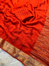 Load image into Gallery viewer, Effervescent Function Wear Chinnon Silk Jacquard Border Work Rich Pallu Fancy Saree With Blouse Piece