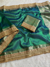 Load image into Gallery viewer, Luxuriant Wedding Wear Banarasi Soft Tissue Silk Jacquard n Lace Work Designer Saree For Occasion