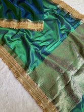 Load image into Gallery viewer, Luxuriant Wedding Wear Banarasi Soft Tissue Silk Jacquard n Lace Work Designer Saree For Occasion