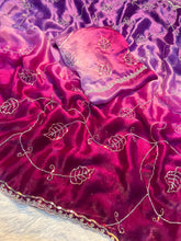 Load image into Gallery viewer, Graceful Party Wear Double Shaded Silk Handwork Fancy Designer Saree With Elegant Blouse Piece