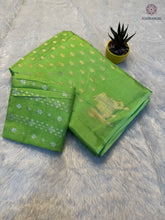 Load image into Gallery viewer, Attractive Party Wear Pure Soft Viscose Crape Silk Zari Chit Palllu n Pichwari Border Fancy Designer Saree With Blouse