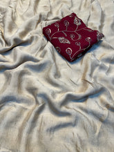 Load image into Gallery viewer, Alverina Festive Wear Rangoli Crush Silk Sequence Work Saree With Blissful Blouse Piece