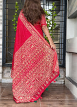 Load image into Gallery viewer, Entrancing Pure Mul Cotton Sequence With Ajrakh Prined Fancy Designer Saree With Gratifying Blouse Piece