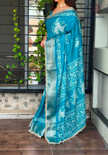 Load image into Gallery viewer, Classic Party Wear Muslin Cotton Zari Jacquard Border With Sequence Weaving Pearl lace in Saree Design