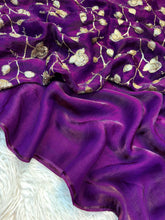 Load image into Gallery viewer, Mellifluous Party Wear Silk Designer Saree With Beads Heavy Work Blouse Piece