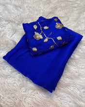 Load image into Gallery viewer, Mellifluous Party Wear Silk Designer Saree With Beads Heavy Work Blouse Piece