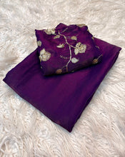 Load image into Gallery viewer, Mellifluous Party Wear Silk Designer Saree With Beads Heavy Work Blouse Piece