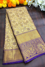 Load image into Gallery viewer, Wedding Wear Purple Color Kanjivaram Silk Pure Zari Weaving with Beautiful Meena Weaving Saree