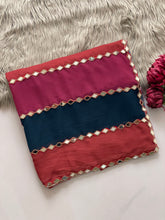 Load image into Gallery viewer, Splendorous Party Wear Multi Colour Faux Georgette Embroidery Lace With Original Mirror Work Fancy Designer Saree With Unstitched Blouse