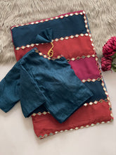 Load image into Gallery viewer, Splendorous Party Wear Multi Colour Faux Georgette Embroidery Lace With Original Mirror Work Fancy Designer Saree With Unstitched Blouse