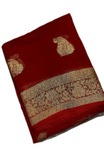 Load image into Gallery viewer, Desiring Viscose Georgette Jacquard Zari Work Saree With Staggering Blouse Piece
