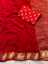 Load image into Gallery viewer, Splendorous Function Wear Viscose Georgette Jacquard Work n Rich Pallu Fancy Saree With Blouse Piece