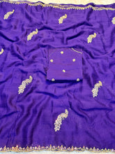 Load image into Gallery viewer, Charming Party Wear Crush Silk Sequence n Beads Work Fancy Designer Saree With Blouse Piece