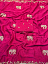 Load image into Gallery viewer, Alverina Wedding Wear Crush Silk Sequence Work Fancy Designer Saree With Blouse Piece