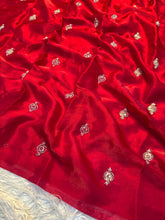 Load image into Gallery viewer, Enticing Festive Wear Soft Crush Silk Embroidery Work Fancy Saree With Blouse Piece