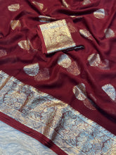 Load image into Gallery viewer, Adorning Festive Wear Georgette Jacquard Weaving Work Fancy Saree With Blouse Piece
