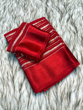 Load image into Gallery viewer, Fantabulous Festive Wear Viscose Silk Satin Border Zari Design Fancy Saree With Blouse Piece