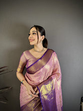 Load image into Gallery viewer, Charismatic Wedding Wear Kanjivaram Silk Rich Pallu Jacquard Border Designer Saree With Contrast Blouse Piece