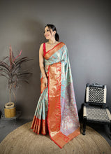 Load image into Gallery viewer, Splendorous Wedding Wear Kanjivaram Silk Rich Pallu With Jacquard Border Designer Sarre For Weeding