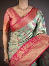 Load image into Gallery viewer, Splendorous Wedding Wear Kanjivaram Silk Rich Pallu With Jacquard Border Designer Sarre For Weeding