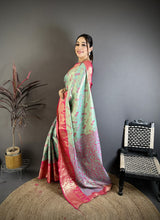 Load image into Gallery viewer, Splendorous Wedding Wear Kanjivaram Silk Rich Pallu With Jacquard Border Designer Sarre For Weeding