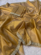 Load image into Gallery viewer, Redolent Wedding Wear Banarasi Tissue Silk Jacquard Zari Weaving Work Designer Saree With Matching Blouse