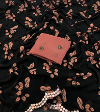 Load image into Gallery viewer, Blossom Festive Wear Pure Soft Chiffon Floral Print Design Mirror Work Saree With Blouse Piece
