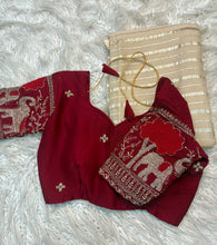 Load image into Gallery viewer, Admirable Party Wear Pure Viscose Georgette Silk Beads Work Blouse Designer Saree For Wedding