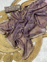 Load image into Gallery viewer, Ethnic Party Wear Soft Moss Silk Embroidery Work Lace Border Fancy Designer Saree With Blouse Piece