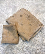 Load image into Gallery viewer, Graceful Function Wear Space Silk Leaf Design With Handwork Beads Saree Artistic Blouse Piece