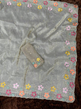 Load image into Gallery viewer, Sumptuous Sufi Silk Crush Thread n Sequence Beads Work Fancy Designer Saree With Exquisite Blouse Piece