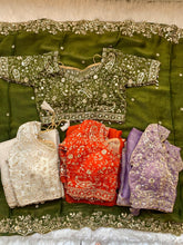 Load image into Gallery viewer, Outstanding Festival Wear Satin Silk Heavy Embroidery n Aarco Work Fancy Designer Saree With Stitched Blouse