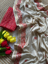 Load image into Gallery viewer, Imaginative Party Wear Soft Tussar Silk Zari Weaving With Beautiful Gotapatti Work Fancy Designer Saree