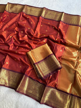 Load image into Gallery viewer, Fantabulous Function Wear Banarasi Silk Jacquard Zari Weaving Work Rich Pallu Fancy Saree With Blouse Piece