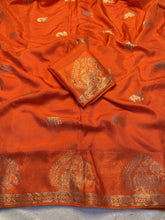 Load image into Gallery viewer, Quintessential Pure Soft Viscose Fabric Golden Zari Jacquard Work Fancy Designer Saree With Blouse