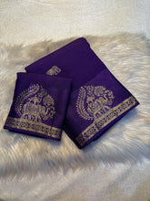 Load image into Gallery viewer, Quintessential Pure Soft Viscose Fabric Golden Zari Jacquard Work Fancy Designer Saree With Blouse