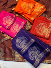 Load image into Gallery viewer, Quintessential Pure Soft Viscose Fabric Golden Zari Jacquard Work Fancy Designer Saree With Blouse