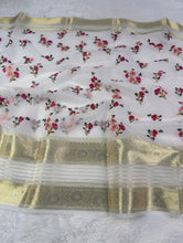 Load image into Gallery viewer, Graceful Function Wear Soft Organza Silk Embroidery n Zari Border Fancy Saree With Blouse Piece
