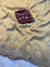 Load image into Gallery viewer, Gratifying Party Wear Crush Silk Sequence Work Fancy Saree With Blissful Blouse Piece