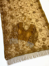 Load image into Gallery viewer, Luxury Wedding Wear Golden Colour Net Heavy Embroidery Work Designer Saree For Occasion